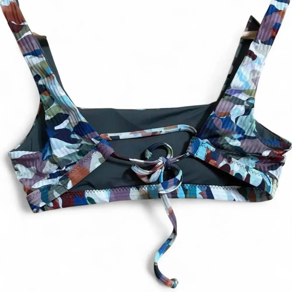 Becca Ribbed Camo Bikini Set Size S